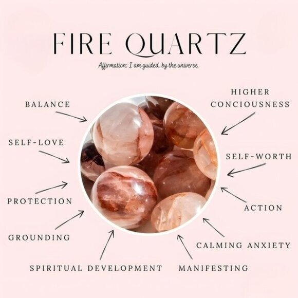 Fire Hematoid Quartz ✦ Rainbow Crystal Heart ✦ Grounding Focus Ritual NWT - Picture 4 of 13